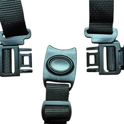 Szelki do wózka JUNAMA V2 czarne | przelotka owal wciskana